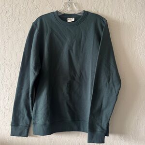 Pact Organic Cotton Dark Green Crew Neck Sweater Size Small